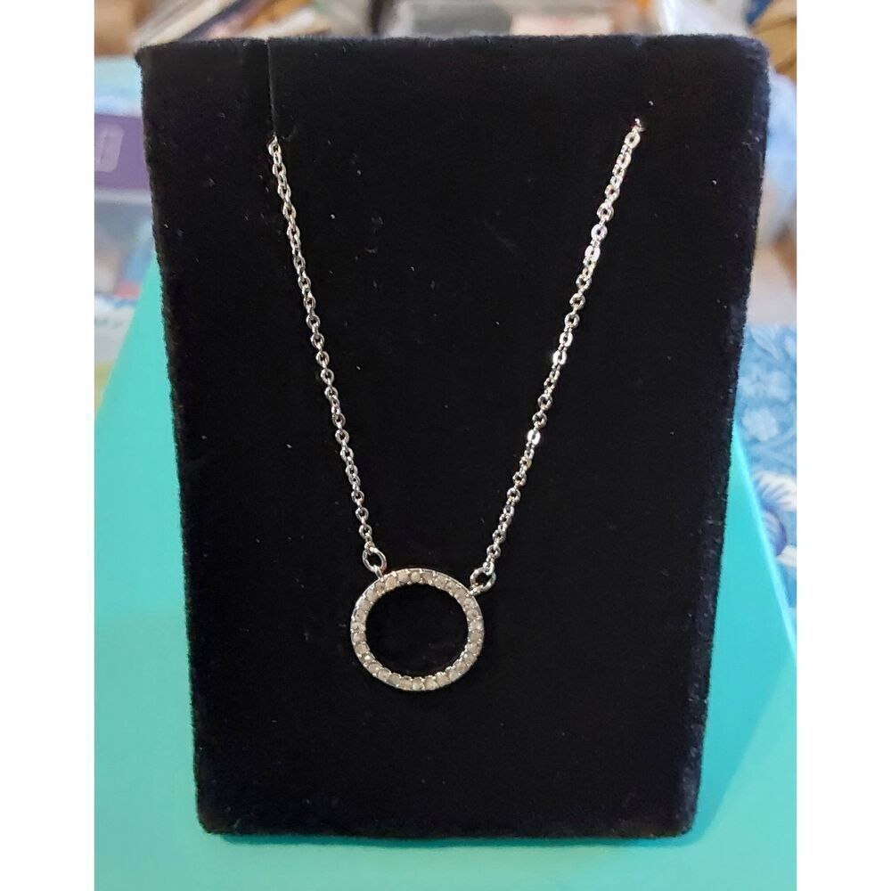 Stunning New Genuine Diamond Petite Infinity Circle Necklace